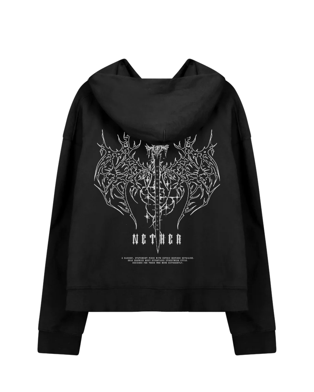 VOID BOXY HOODIE - BLACK