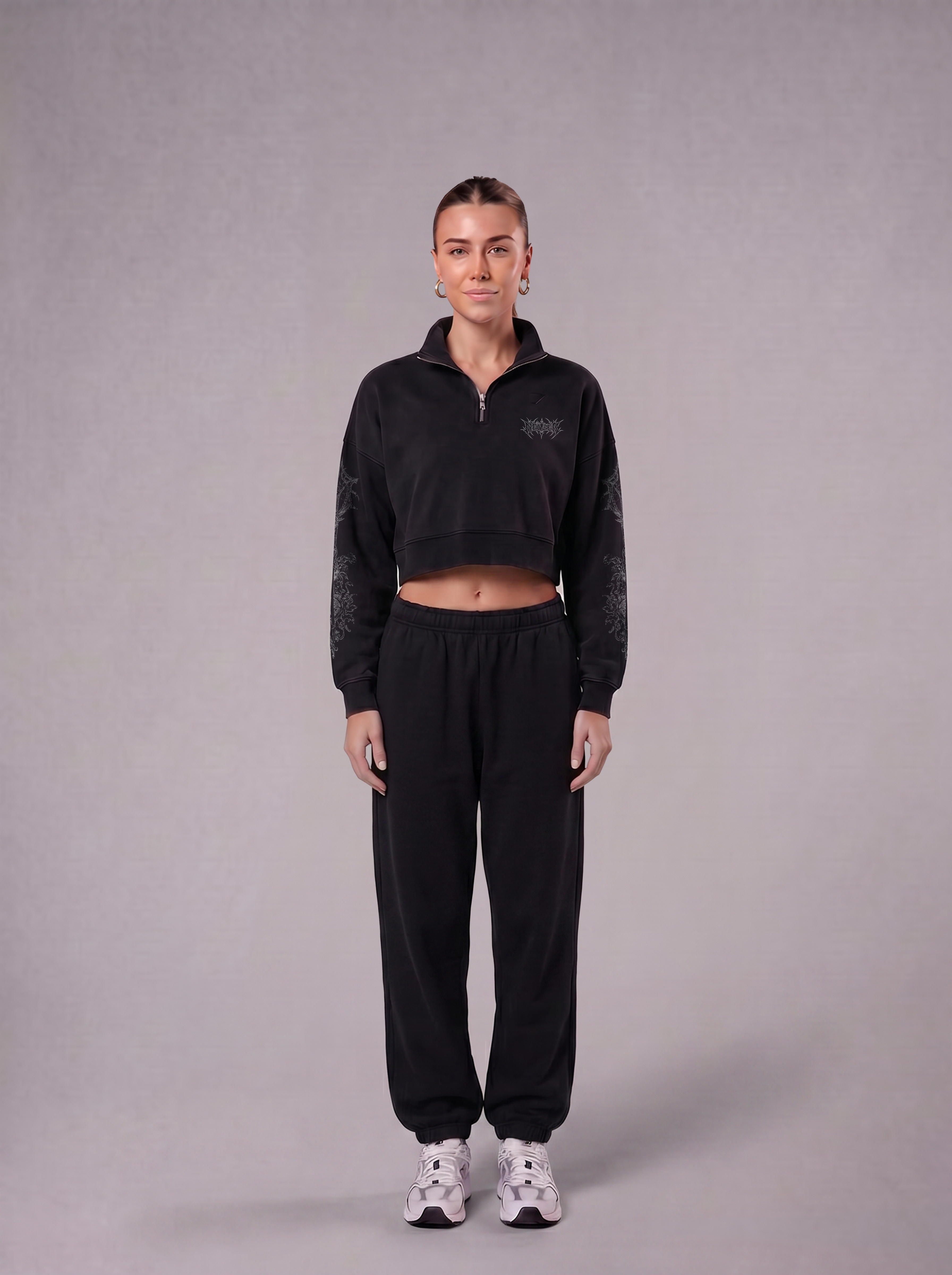 REAVER WOMEN QUARTER-ZIP - BLACK