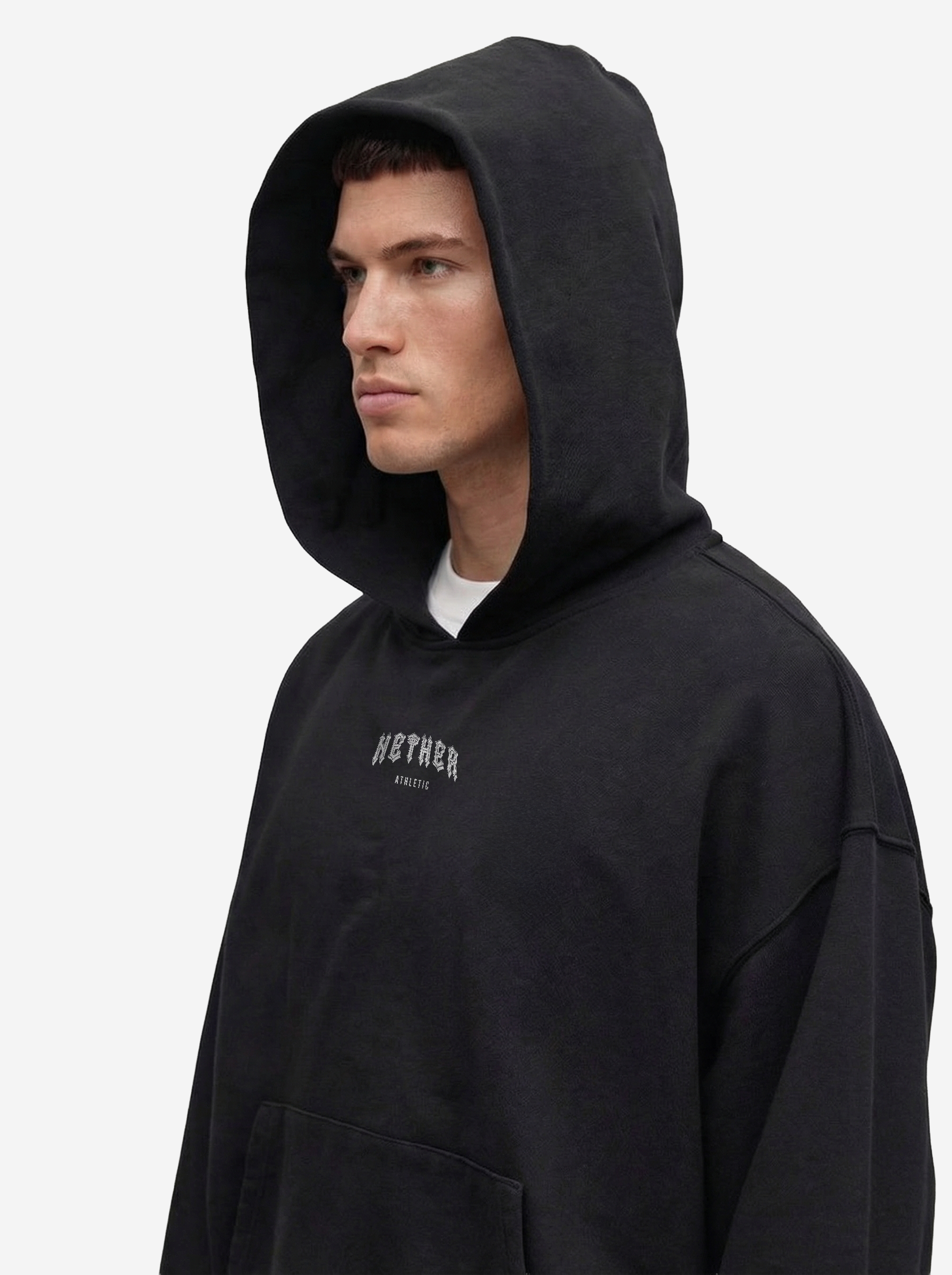 VOID BOXY HOODIE - BLACK