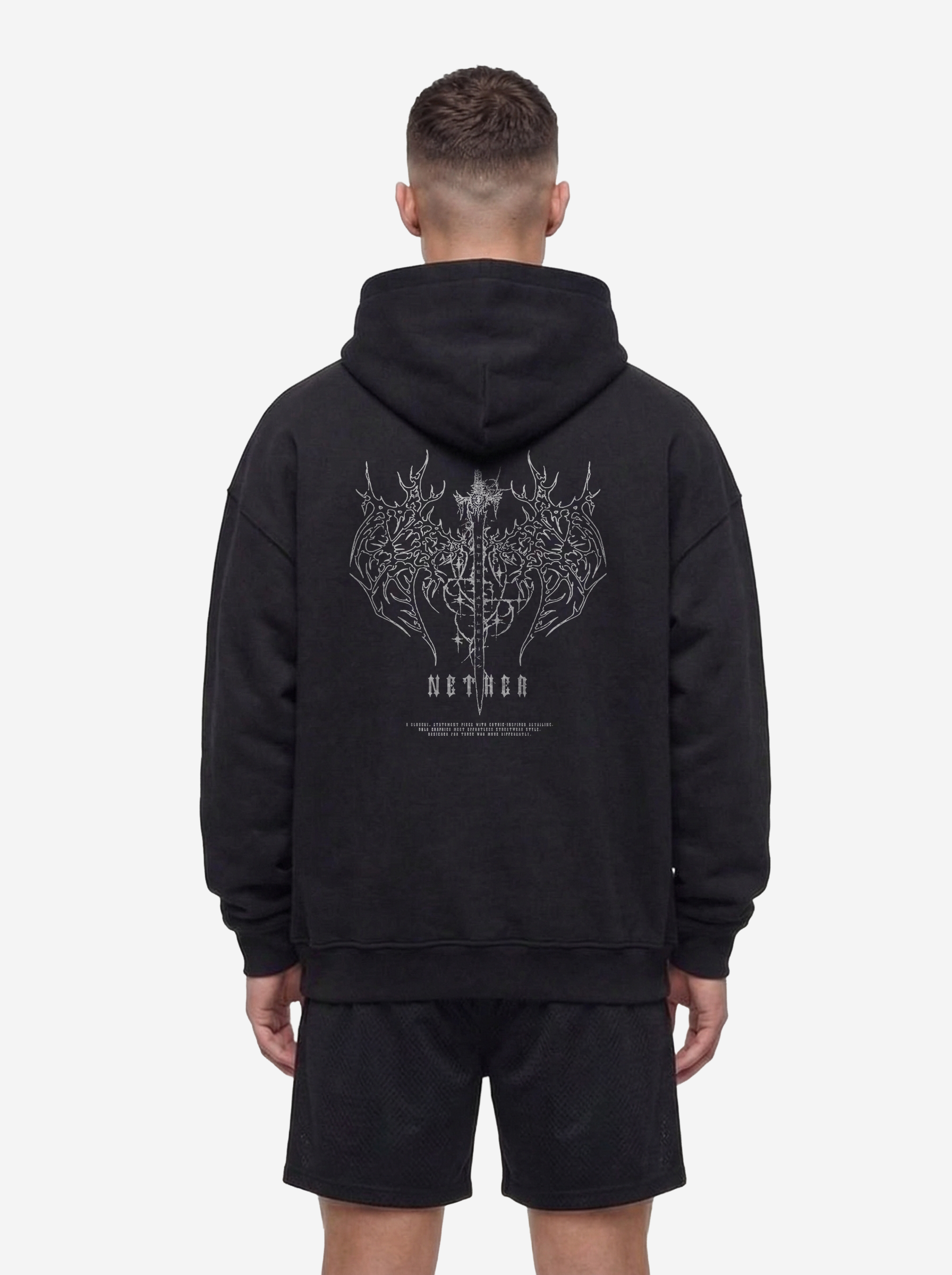VOID BOXY HOODIE - BLACK