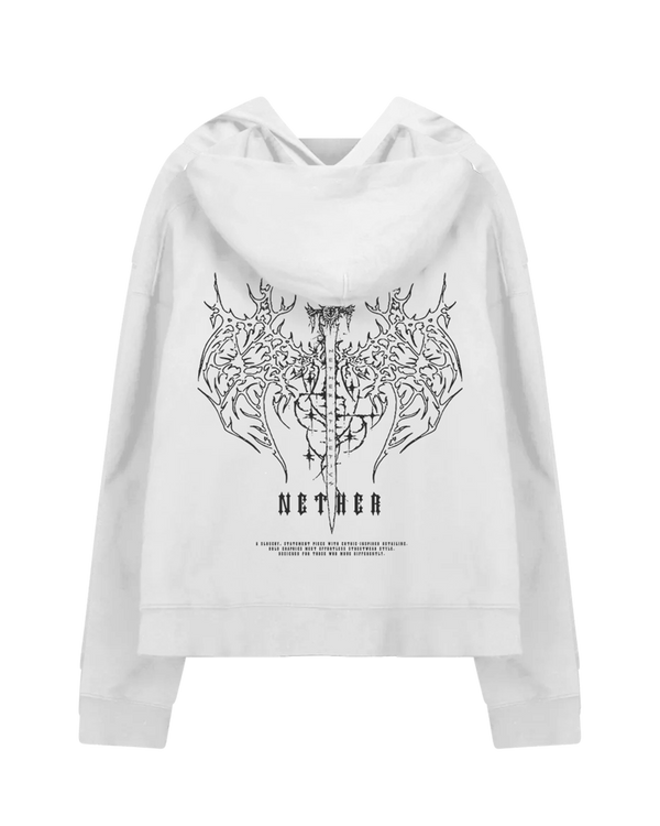 VOID BOXY HOODIE - WHITE