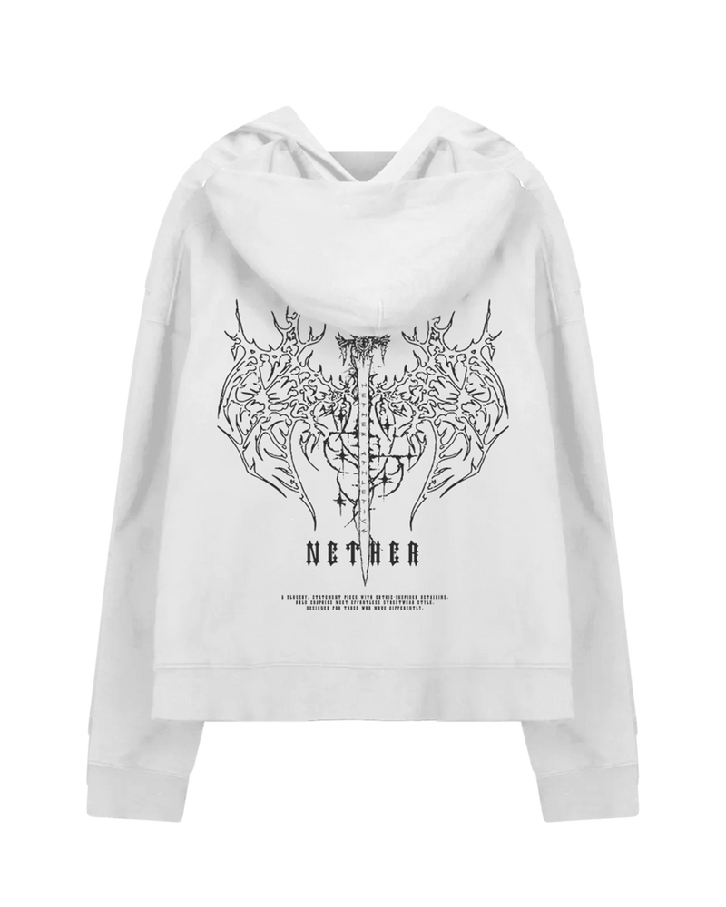 VOID BOXY HOODIE - WHITE
