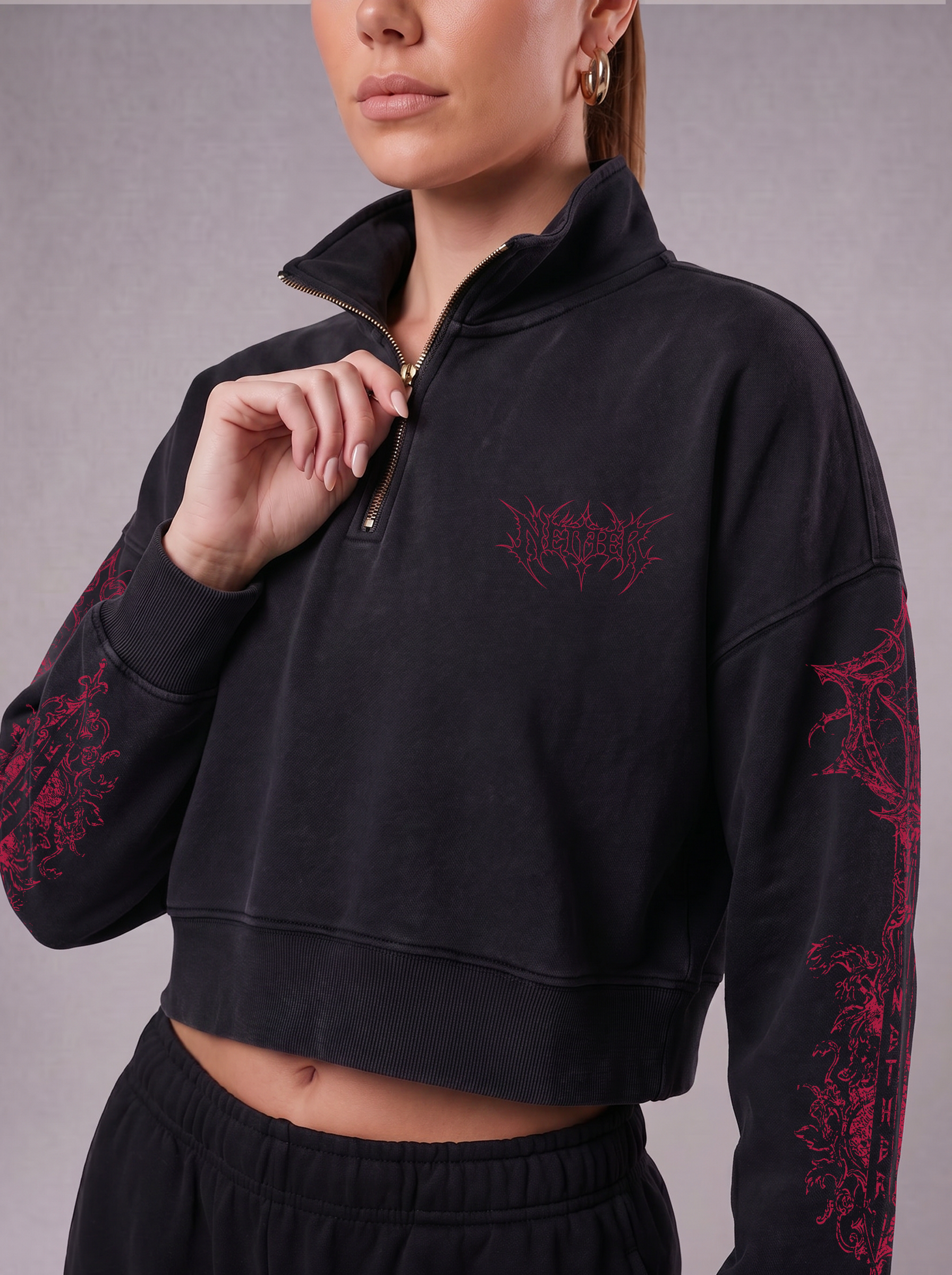 REAVER WOMEN QUARTER-ZIP - BLACK