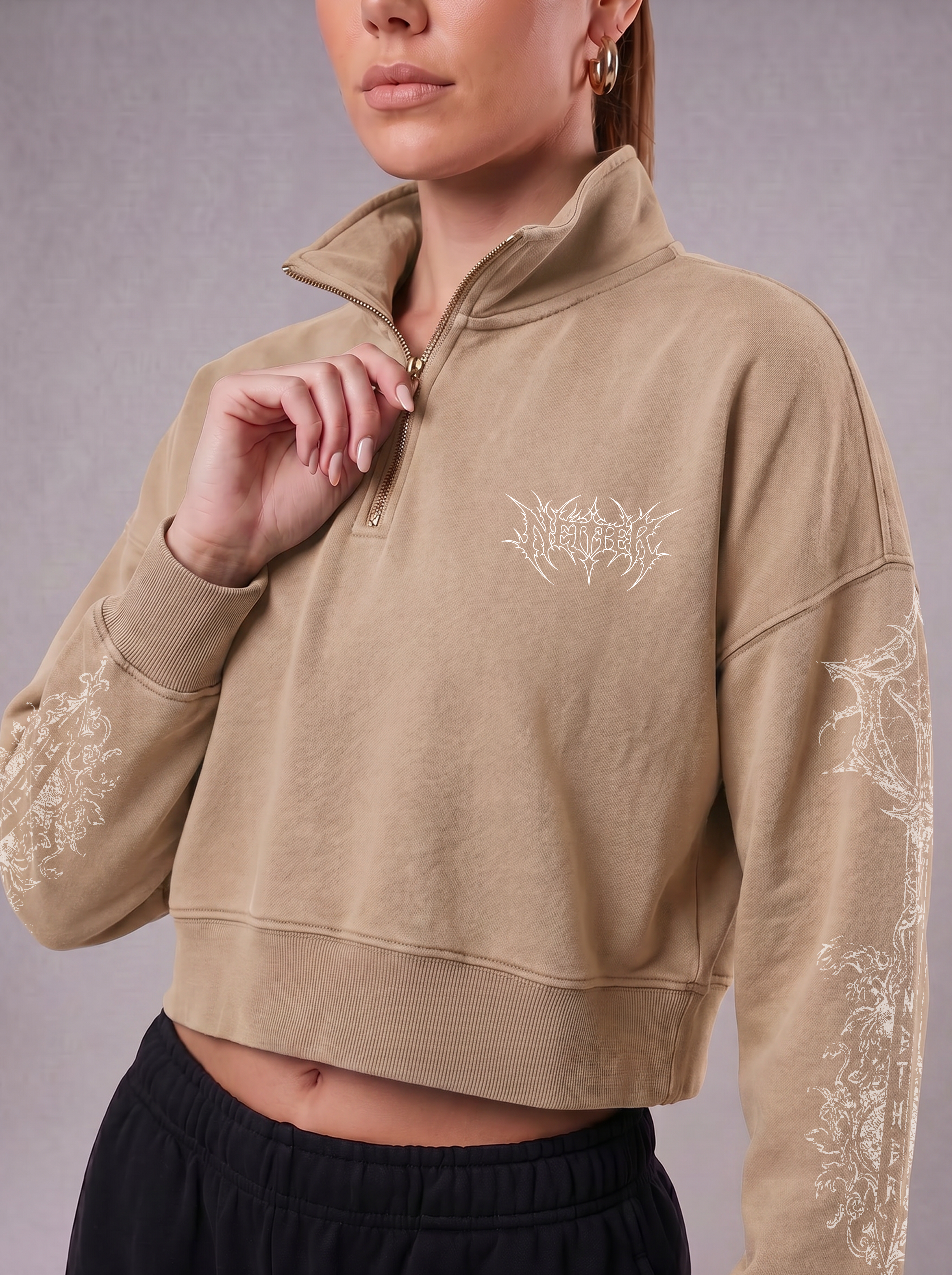 REAVER WOMEN QUARTER-ZIP - CREAME