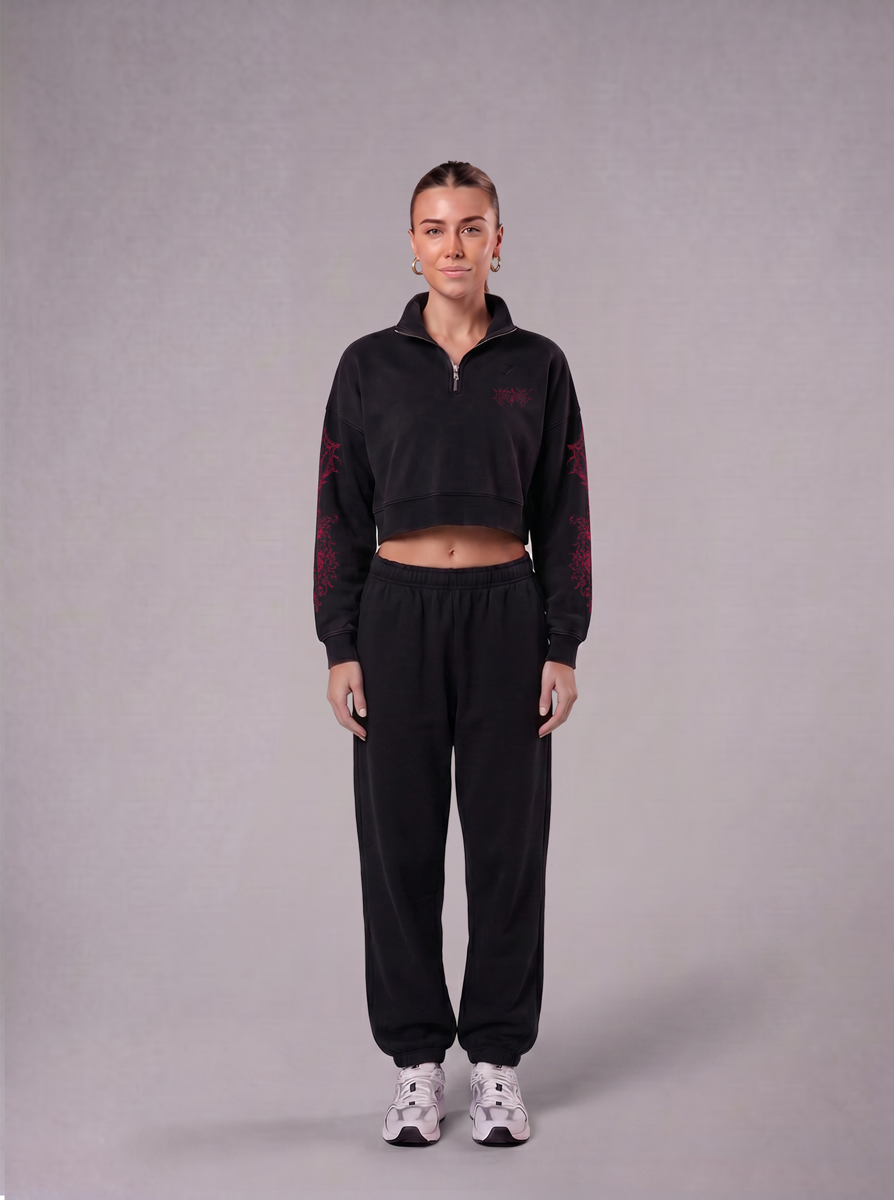 REAVER WOMEN QUARTER-ZIP - BLACK
