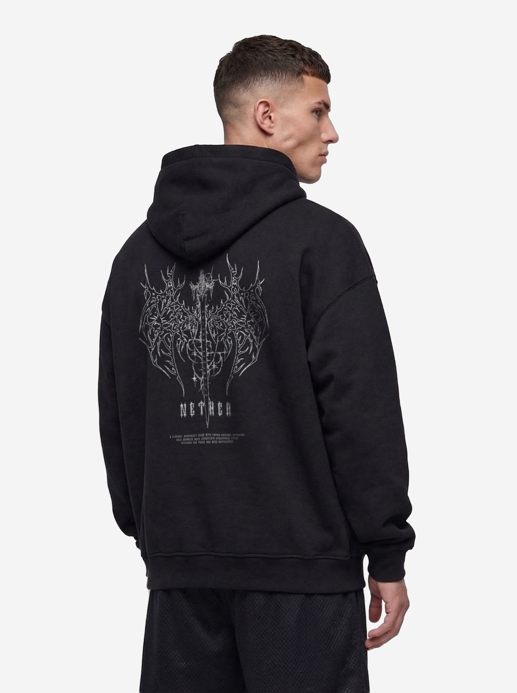VOID BOXY HOODIE - BLACK